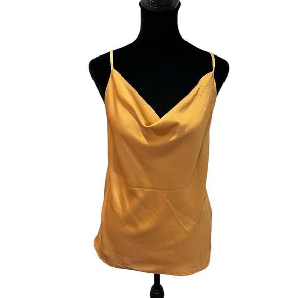 Y2K Shinestar Gold Satin Cowl Neck Top Spring Going Out Retro Indie Sleaze 90s - Picture 1 of 10